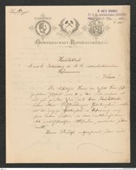 k.k. naturhistorisches Hofmuseum, Intendanzakten 1885-1896 (Hauer), Aktenzahl Z.505/1893, Seite 1